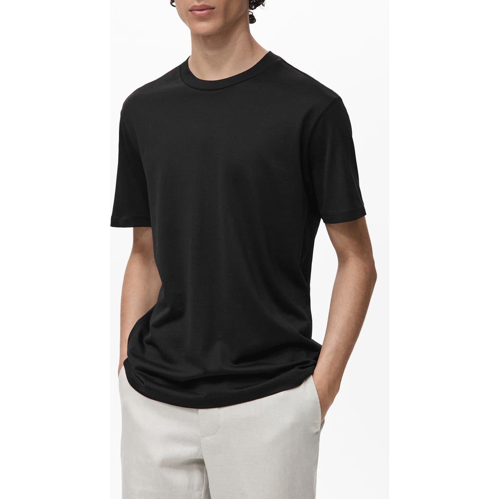 Mango Thermoregulating Performance Slim Fit Stretch T-shirt In Black