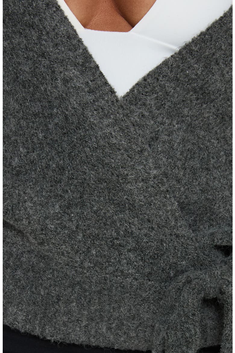 Daelan Wrap Knit Cardigan, Alternate, color, CHARCOAL