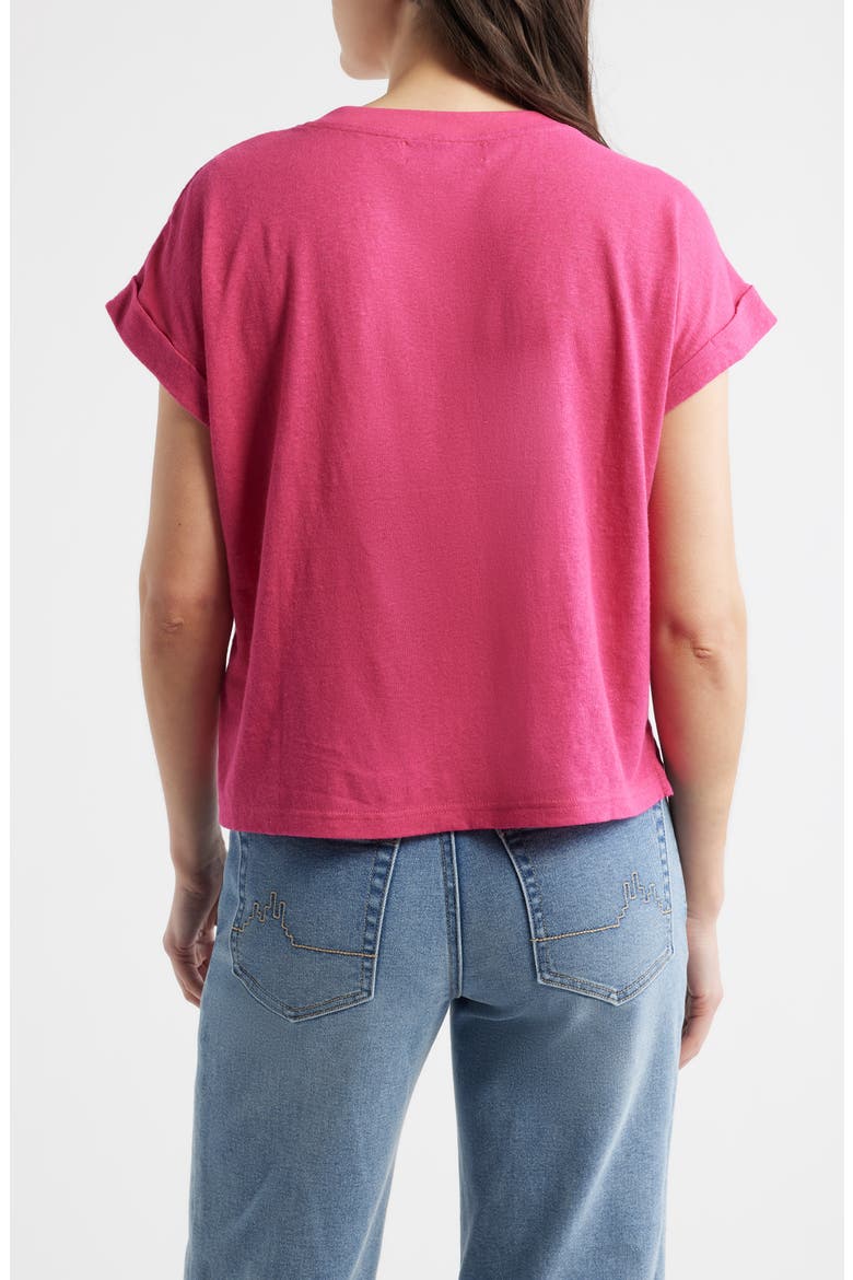 V-Neck T-Shirt, Alternate, color, BRIGHT ROSE