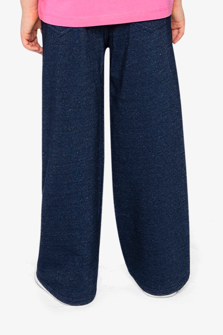French Terry Playful Relaxed Sparkle Pant, Alternate, color, Navy Blue Denim