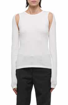 Helmut Lang Cotton Shoulder Cutout Sweater