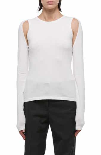 Helmut Lang Cotton Shoulder Cutout Sweater