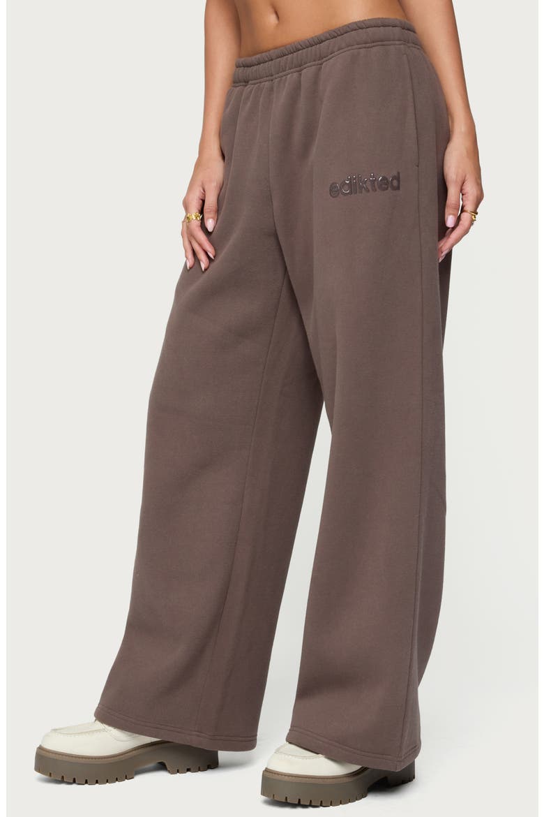 Be Logo Wide Leg Sweatpants, Alternate, color, BROWN