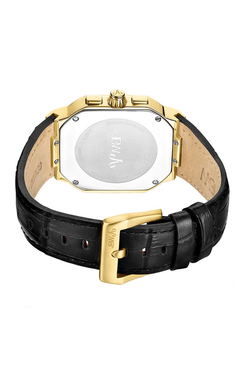 JBW Men's Orion Diamond Croc Embossed Leather Watch, 43mm - 0.12 ctw, Alternate, color,