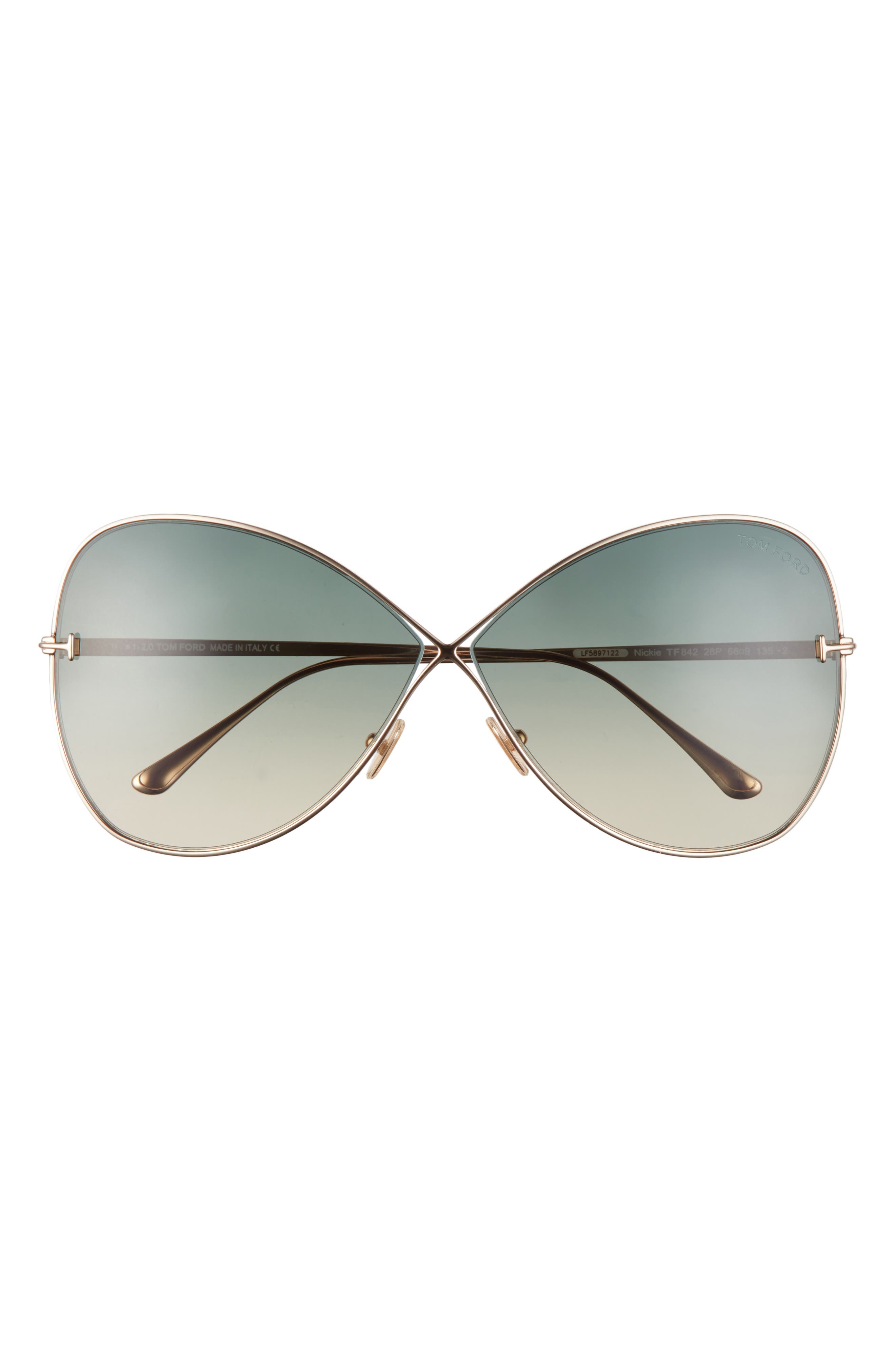 TOM FORD Nickie 66mm Gradient Oversize Butterfly Sunglasses
