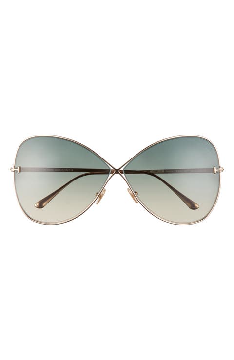 Nickie 66mm Gradient Oversize Butterfly Sunglasses