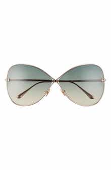 TOM FORD Nickie 66mm Gradient Oversize Butterfly Sunglasses