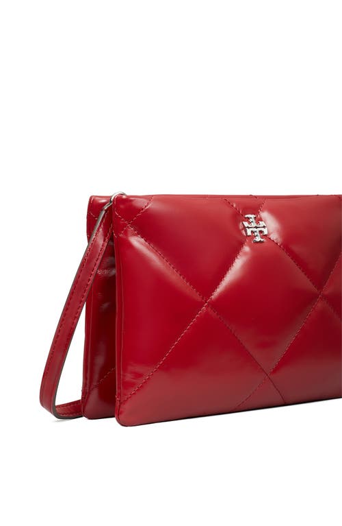 Tory Burch Kira Diamond Quilted Leather Crossbody Bag In Red