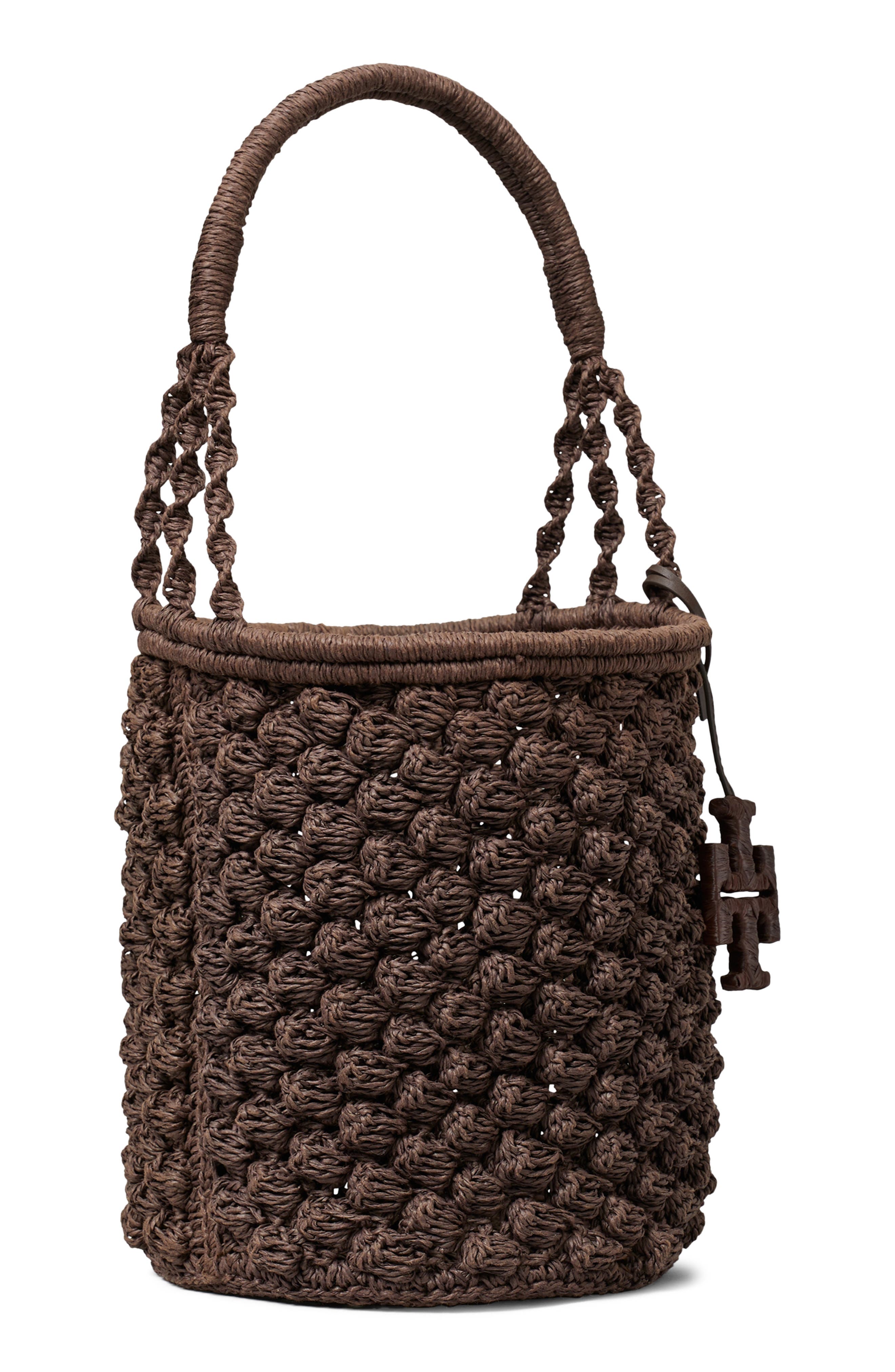 Ella Crochet Handbag, Alternate, color, DARK COCOA