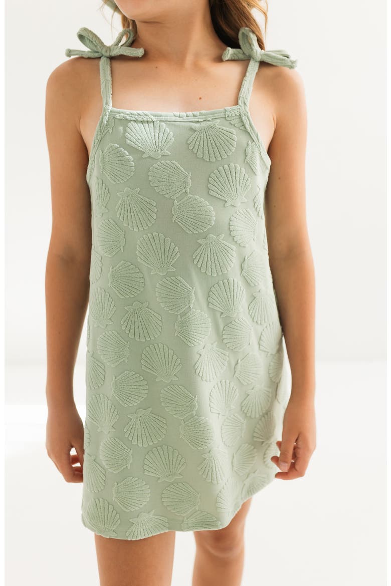 Seashell Terry Tank Dress, Alternate, color, Green Seashell