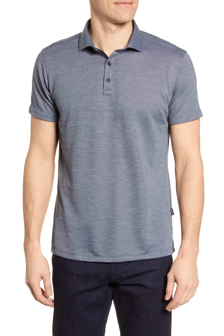 Jacquard Performance Polo, Main, color, LIGHT BLUE