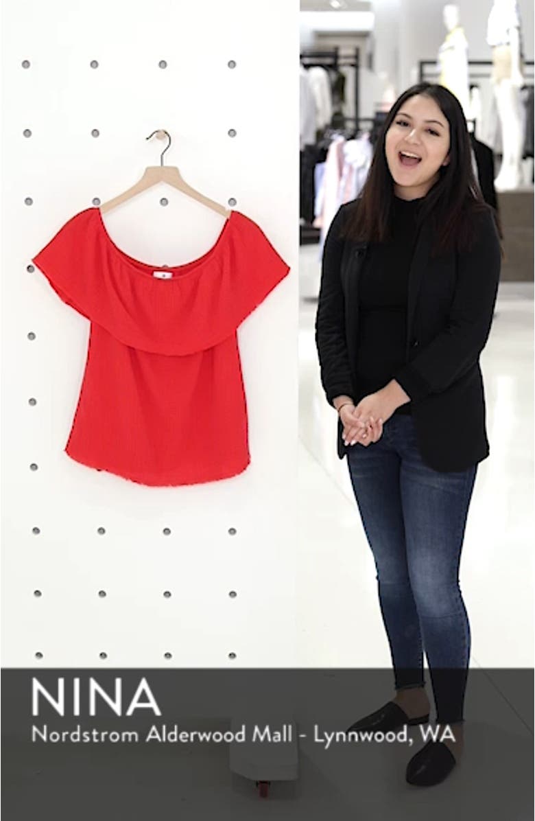 Ruffle Off the Shoulder Top, sales video thumbnail