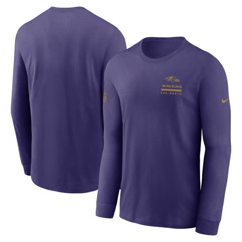 Men's Nike Purple Baltimore Ravens Sideline Performance Long Sleeve T-Shirt