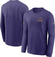 Nike Men's Nike Purple Baltimore Ravens Sideline Performance Long Sleeve T-Shirt