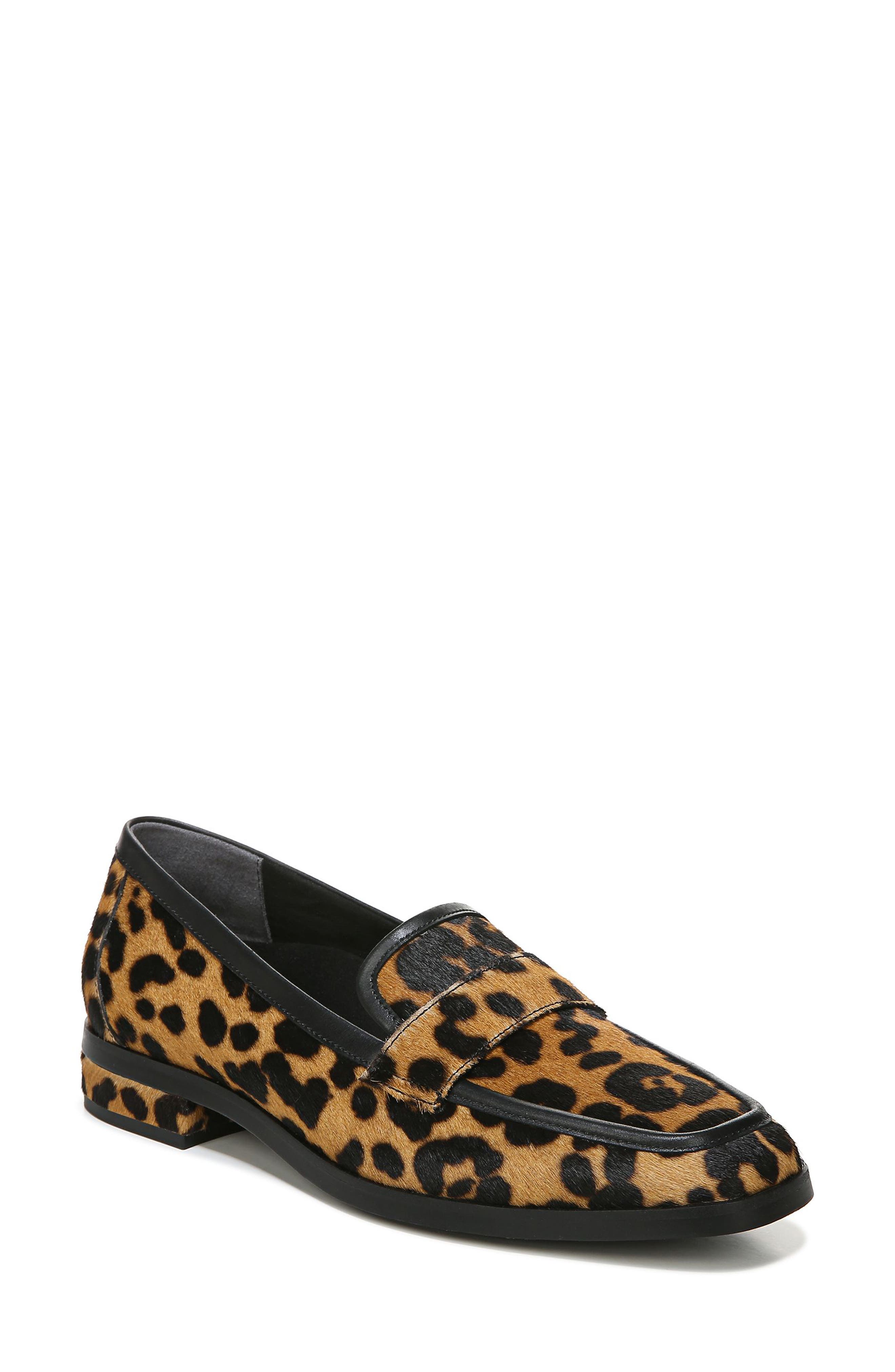 Sellah Square Toe Loafer, Main, color, TAN LEOPARD
