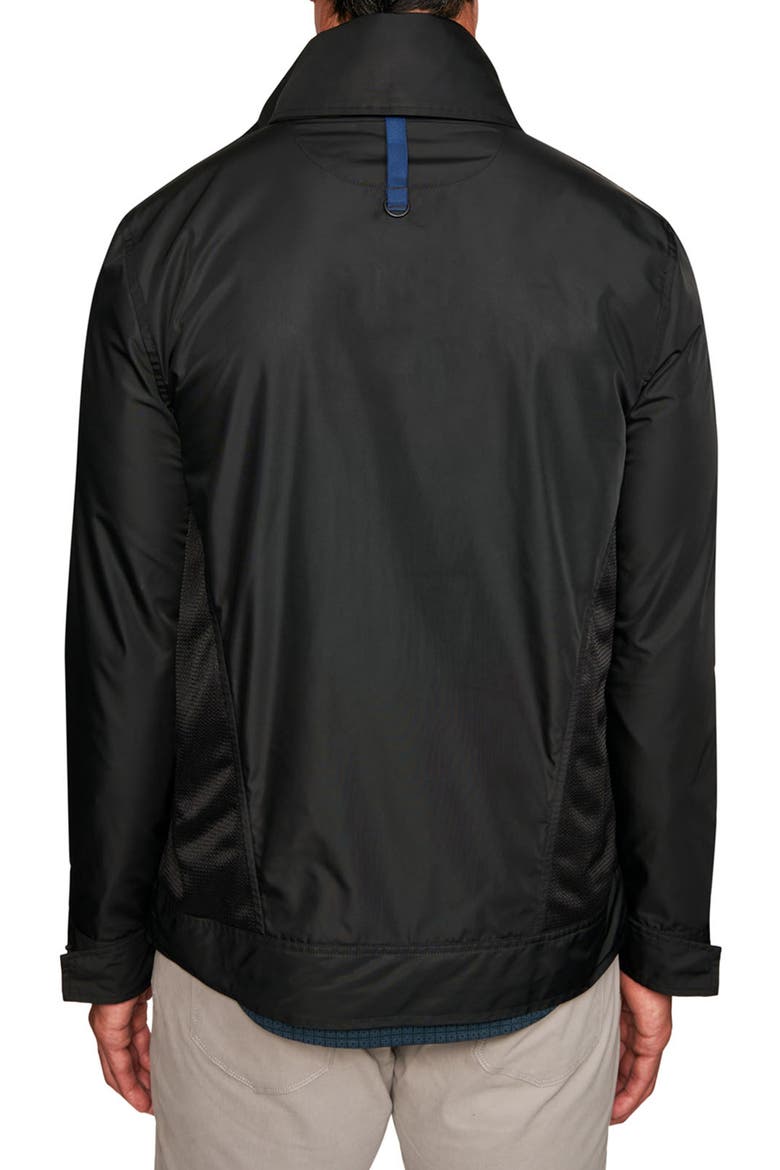 Solid Water Resistant Mesh Hooded Jacket, Alternate, color, BLACK