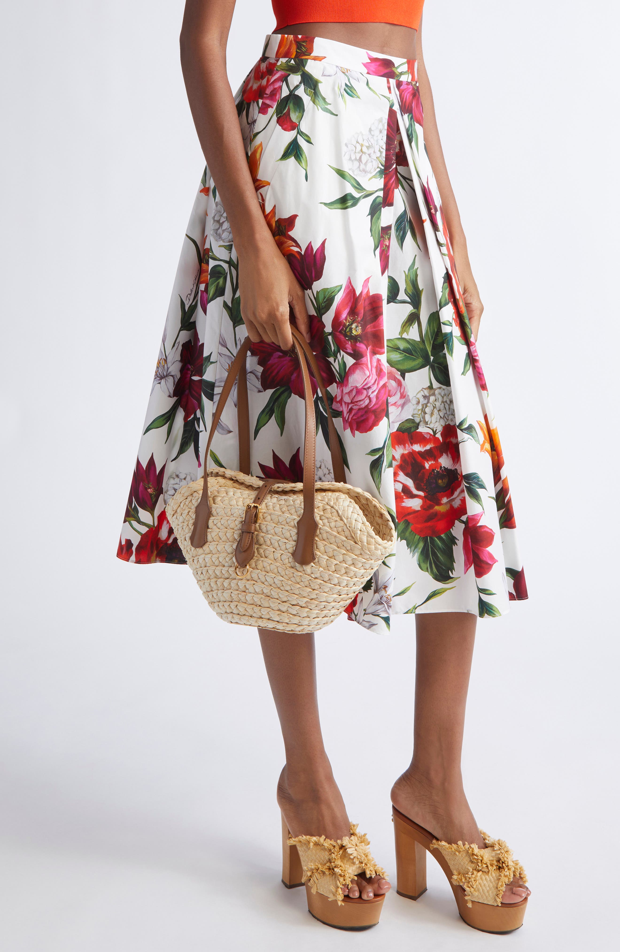 Dolce&Gabbana Capri Crocheted Corn Husk Tote, Alternate, color, 8Z096 Naturale/ Caramello