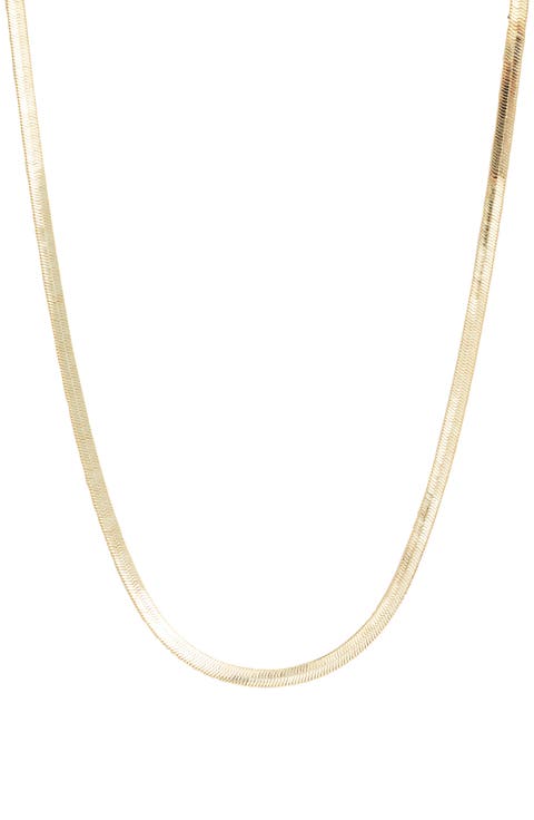 Kassie 14K Gold Plated Herringbone Chain Necklace