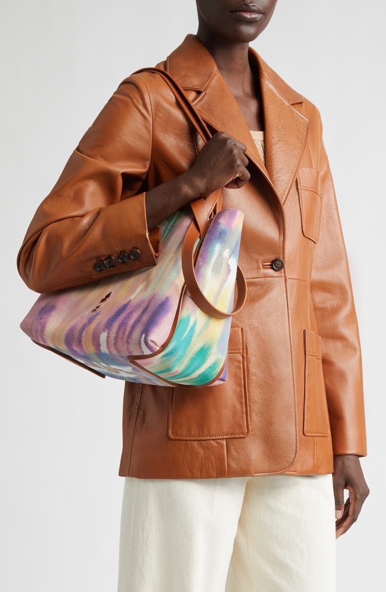 Christian Louboutin Small Bettina Tie Dye Canvas Tote, Alternate, color, M862 Multi/ Cuoio