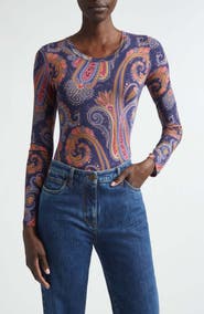 Etro Paisley Long Sleeve Top