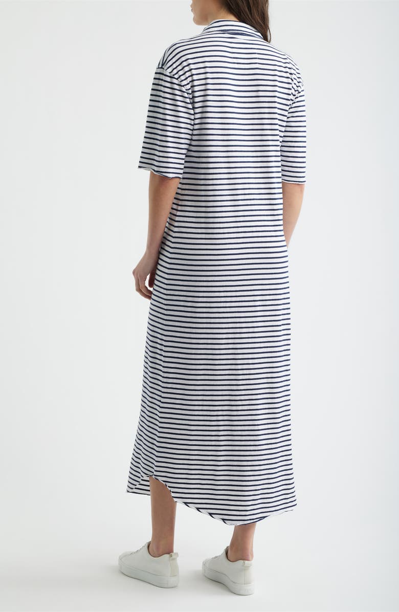 Frank & Eileen Emma Johnny Collar Maxi Dress, Alternate, color, White And Navy Stripe