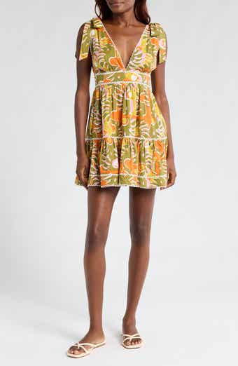 Poupette St Barth Cara Abstract Print Cotton Cover-Up Minidress