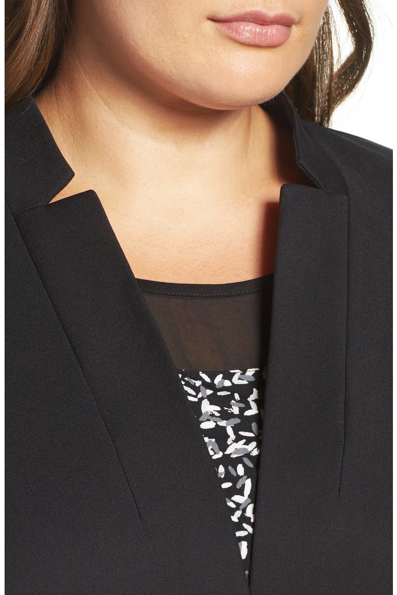 One-Button Blazer, Alternate, color, RICH BLACK