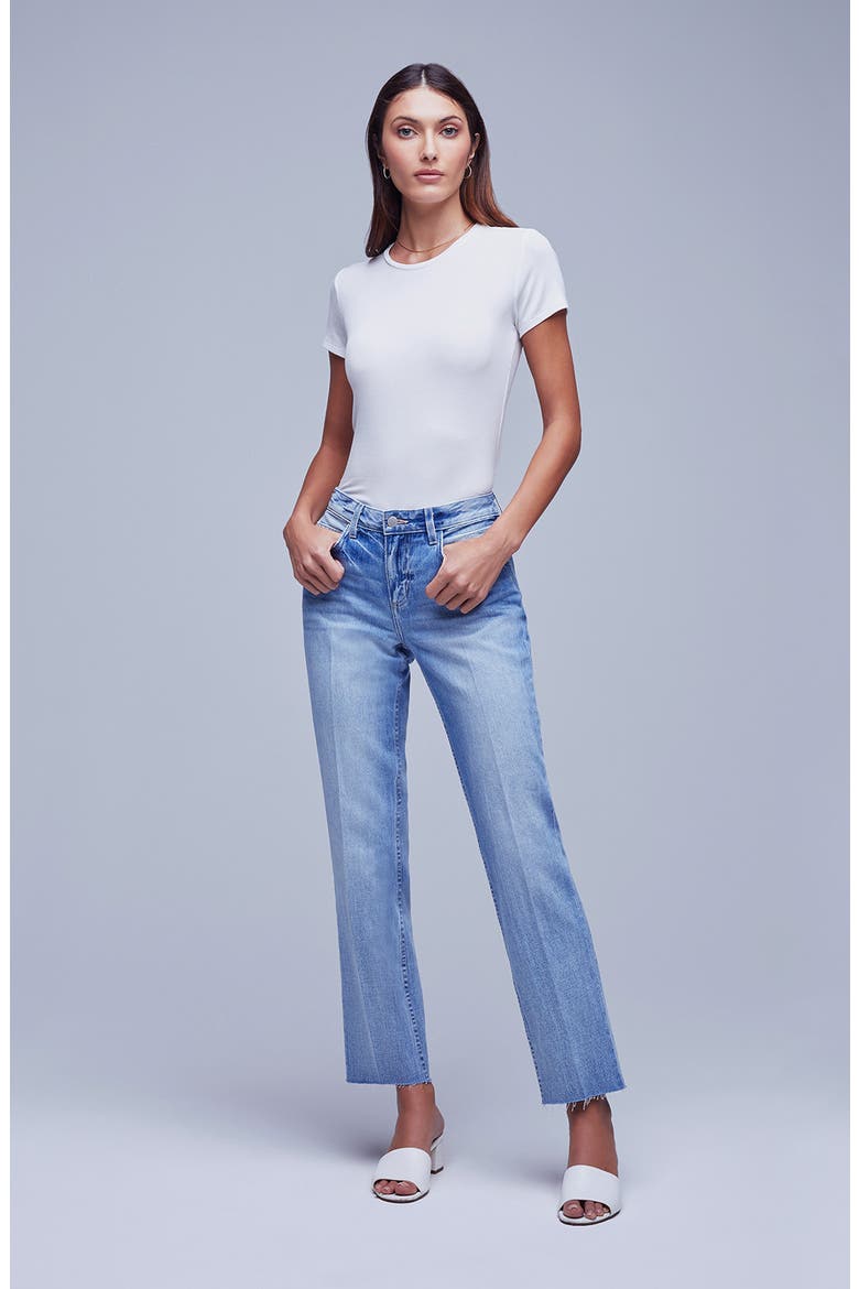 Milana Stovepipe Raw Jeans, Alternate, color, CLEMENTE