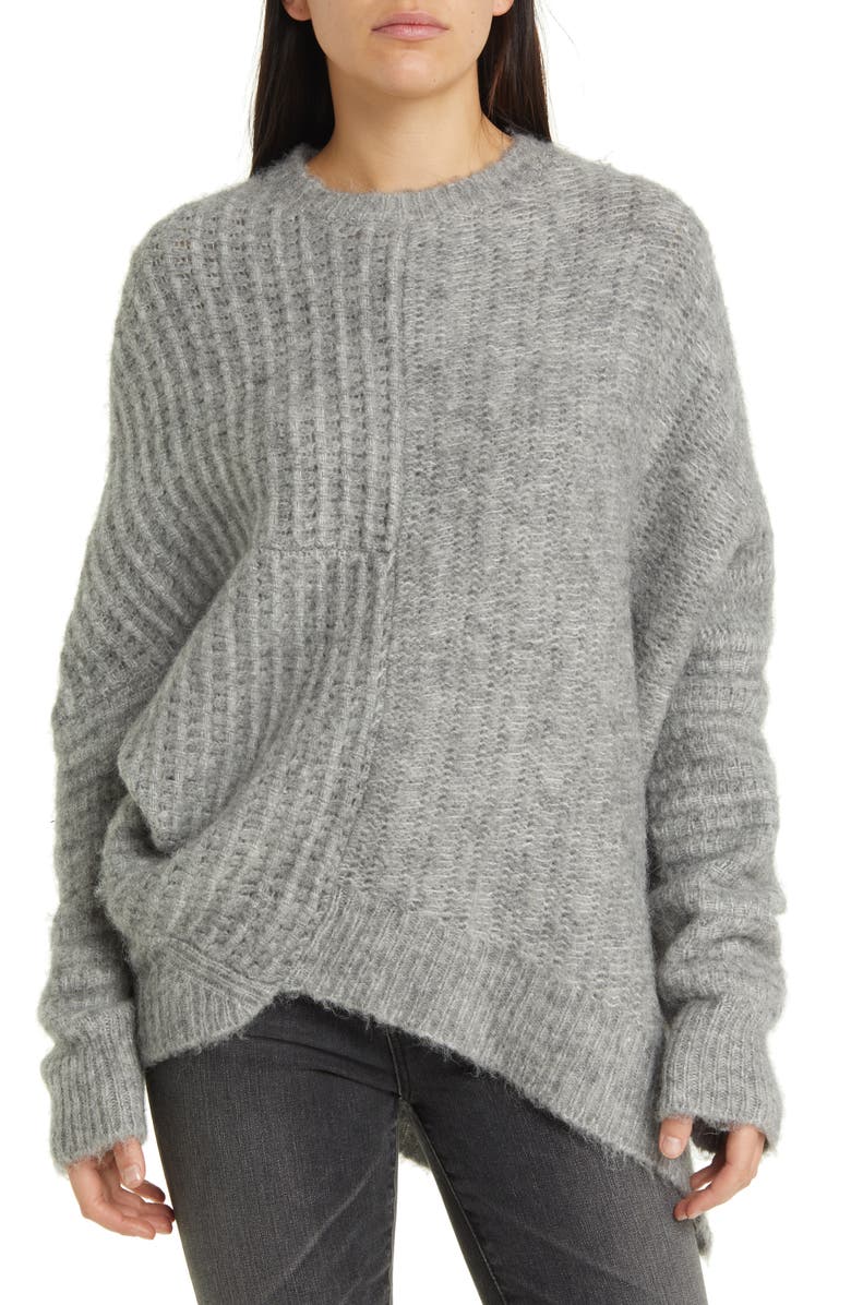 AllSaints Selena Asymmetric Sweater, Main, color, 