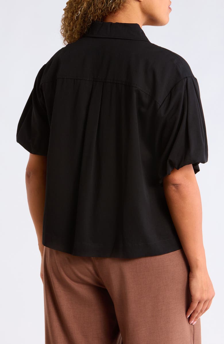 Wit & Wisdom Drop Shoulder Bubble Sleeve Top, Alternate, color, Black