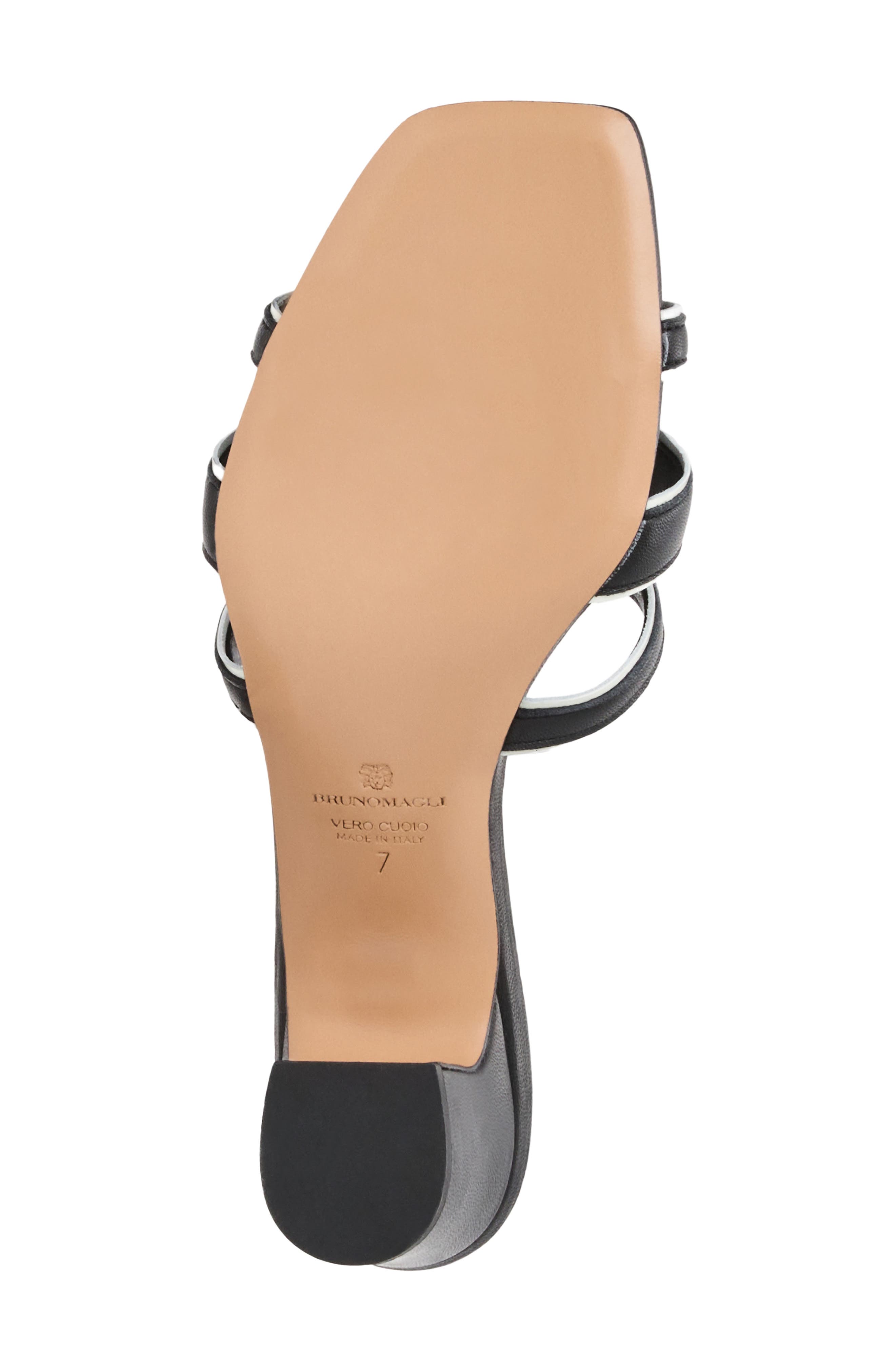 Bruno Magli Enora Slide Sandal, Alternate, color, Black Nappa/ Bone