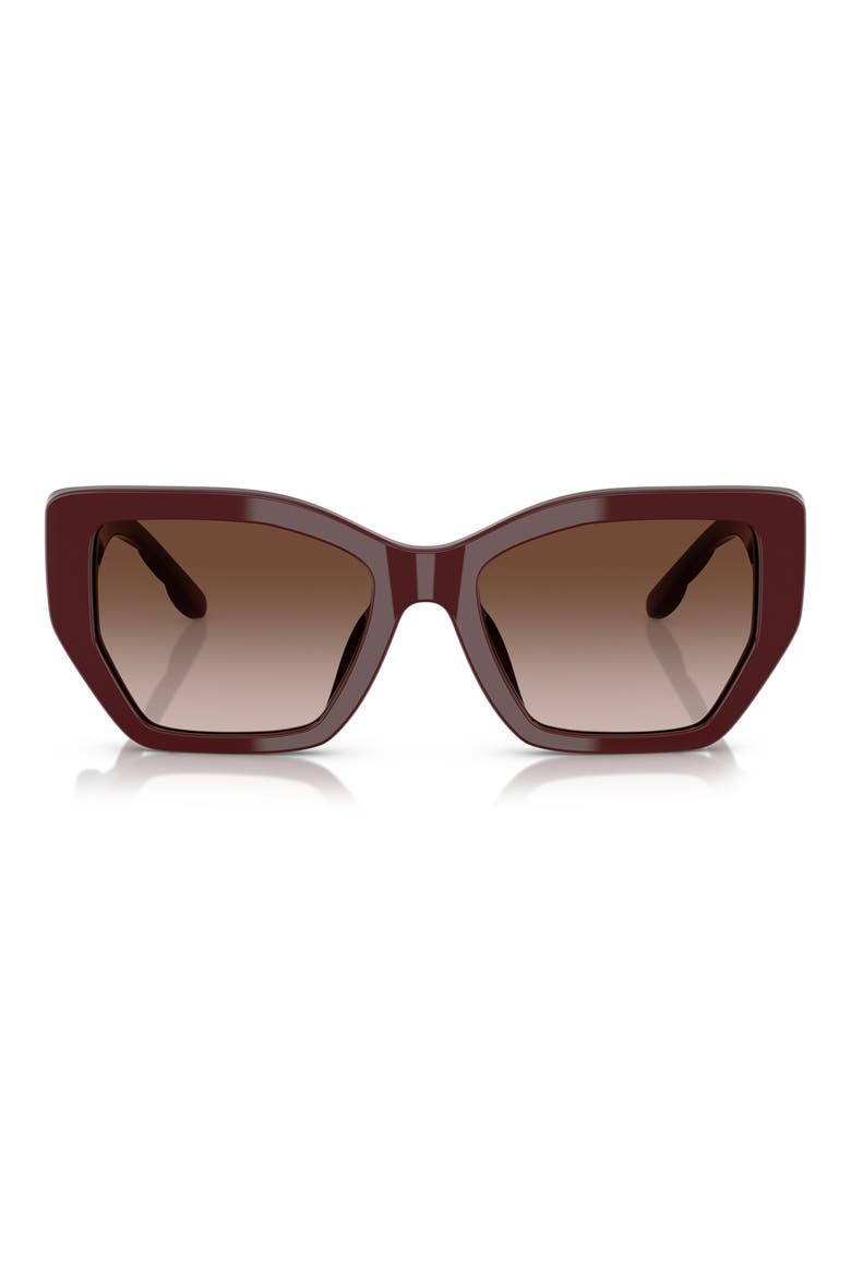 53mm Irregular Sunglasses, Main, color, BROWN GRAD