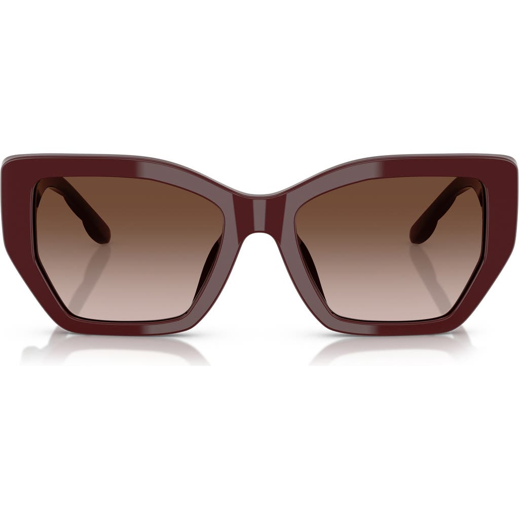 Tory Burch 53mm Irregular Sunglasses In Brown Grad