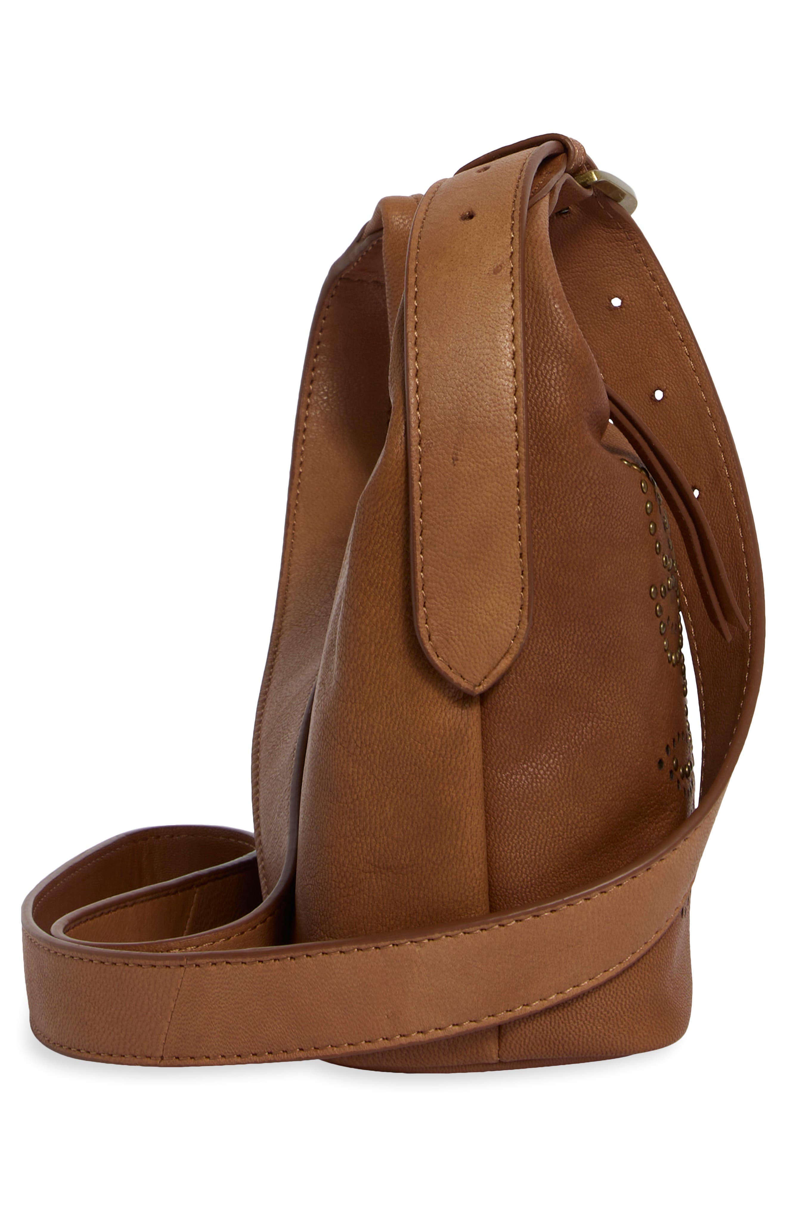 Jann Studded Leather Crossbody Bag, Alternate, color, HONEY TAN GOAT PICKLE LE