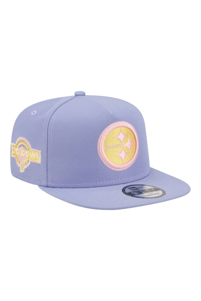 Men's New Era  Lavender Pittsburgh Steelers Bloom A-Frame 9FIFTY Snapback Hat, Main, color, Lavender
