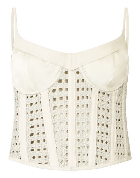 Weaved Leather Bustier Women