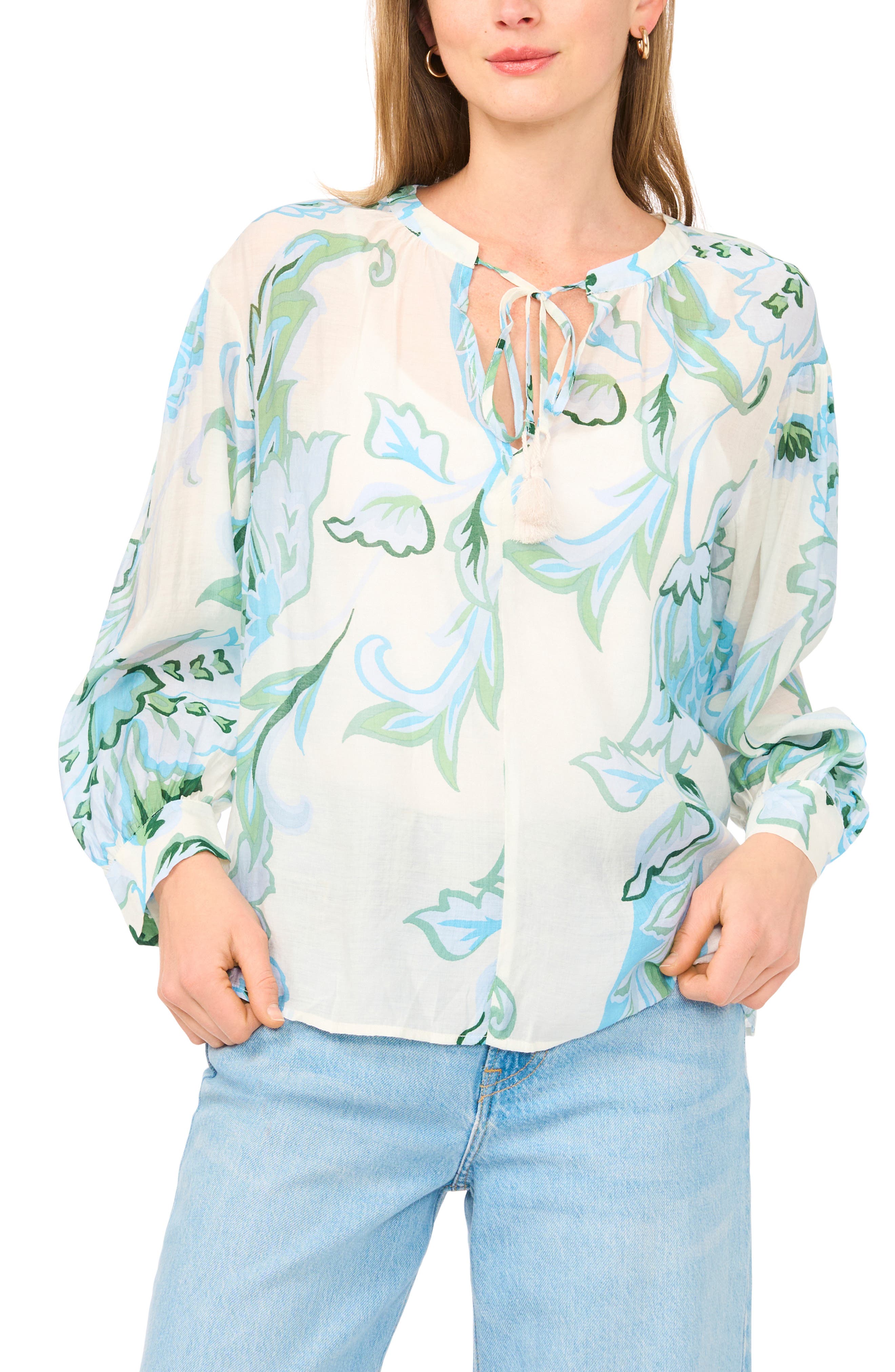 Oversize Tie Front Top