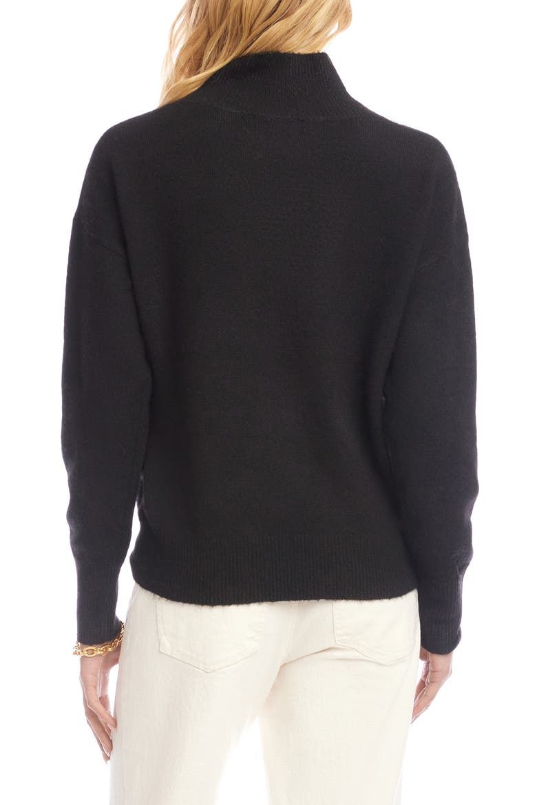 Crossover Collar Sweater, Alternate, color, BLACK
