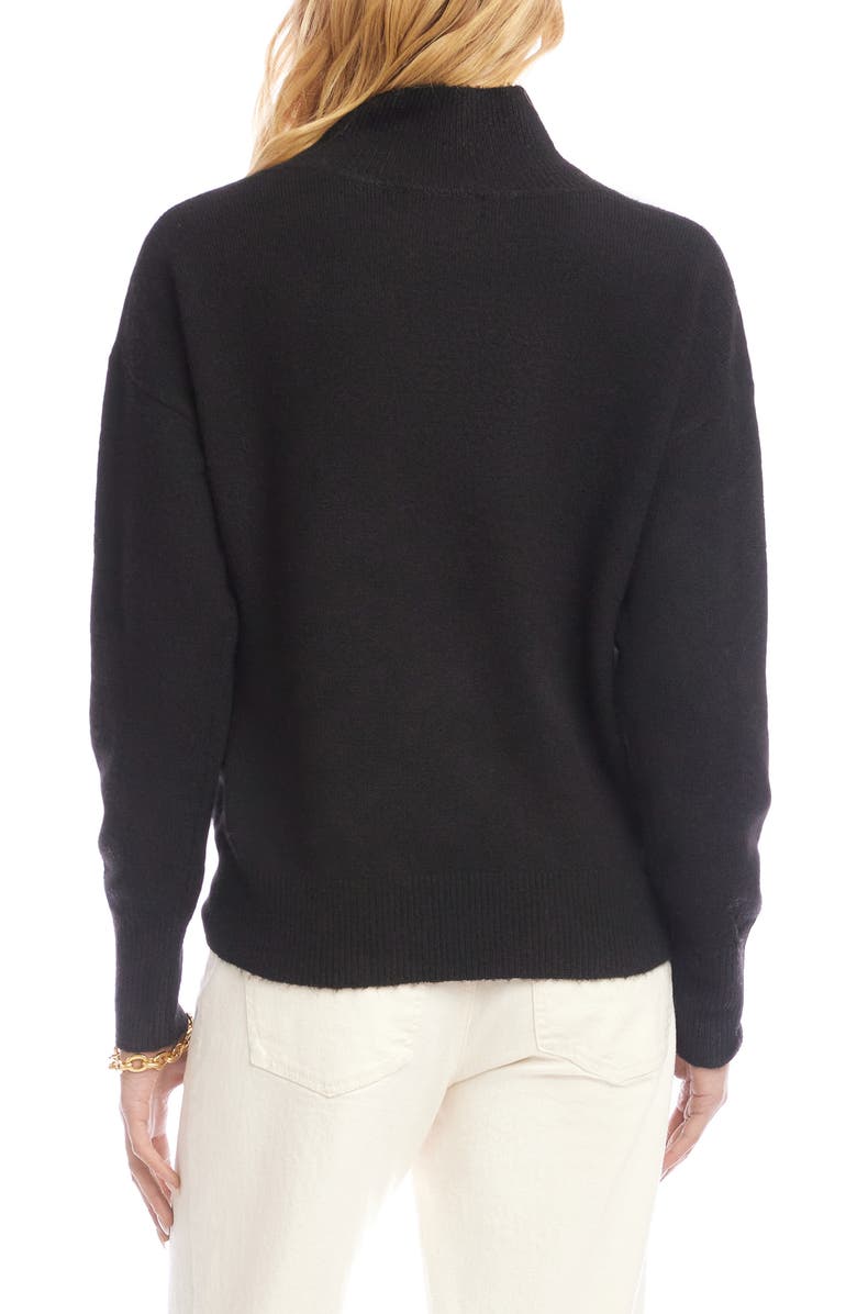 Karen Kane Crossover Collar Sweater, Alternate, color, Black
