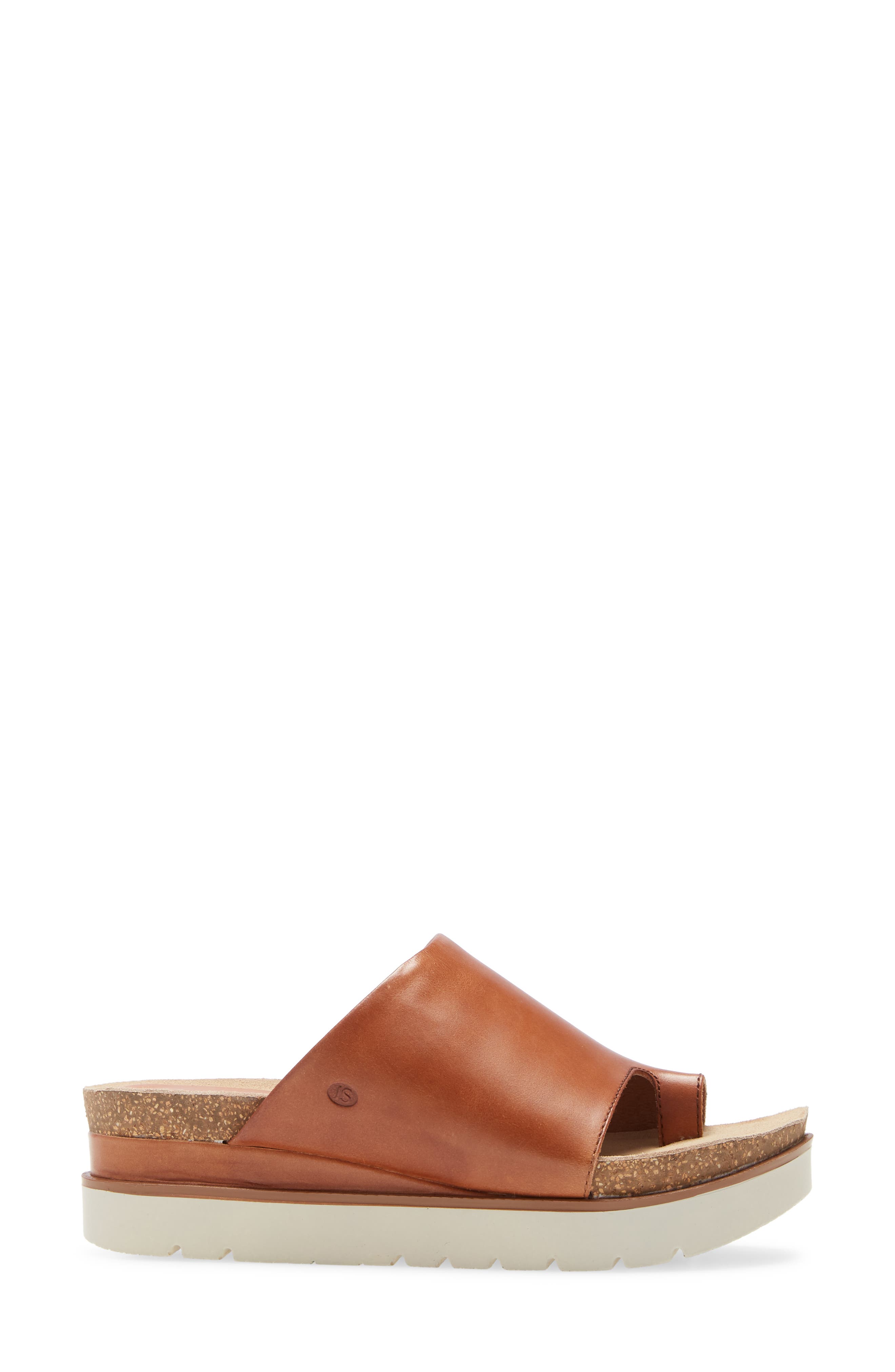 Clea 06 Platform Slide Sandal, Alternate, color, COGNAC LEATHER