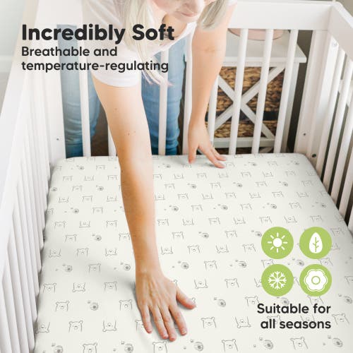 Keababies Isla Fitted Mini Crib Sheets In Bumble Bear