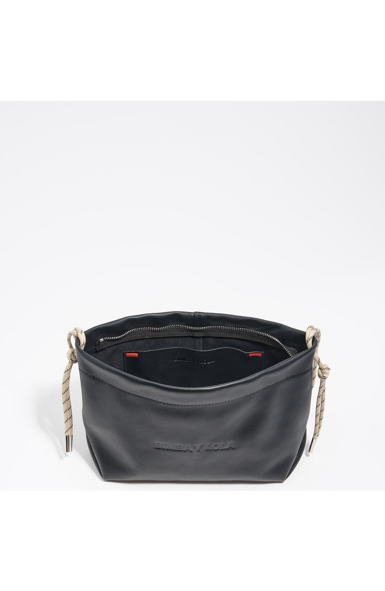 Bimba y Lola Medium Leather Shoulder Bag, Alternate, color, Black
