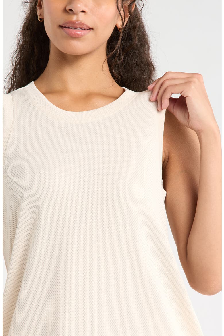 Piqué Mesh Scuba Tank Dress, Alternate, color, IVORY WHITECAP