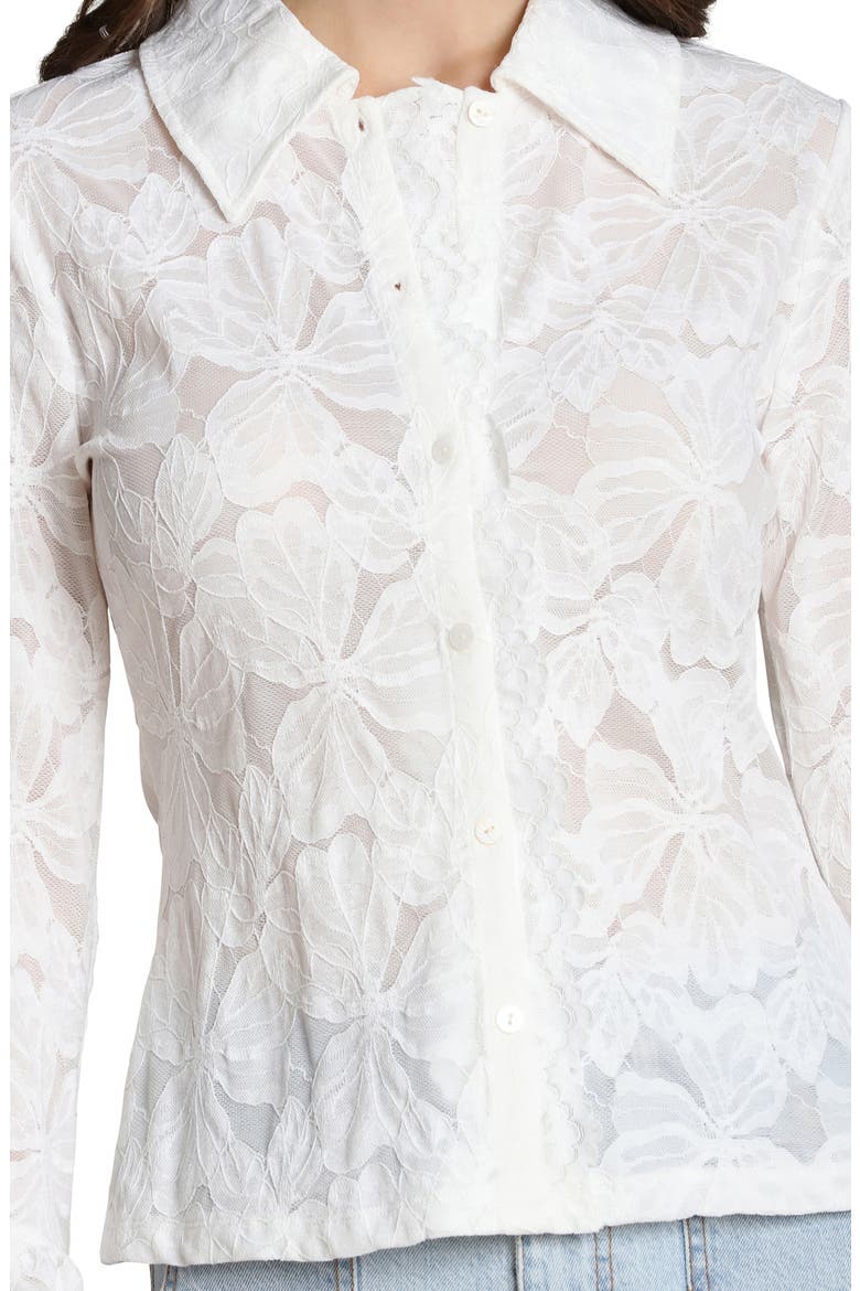 Flare Cuff Button-Up Shirt, Alternate, color, WHITE