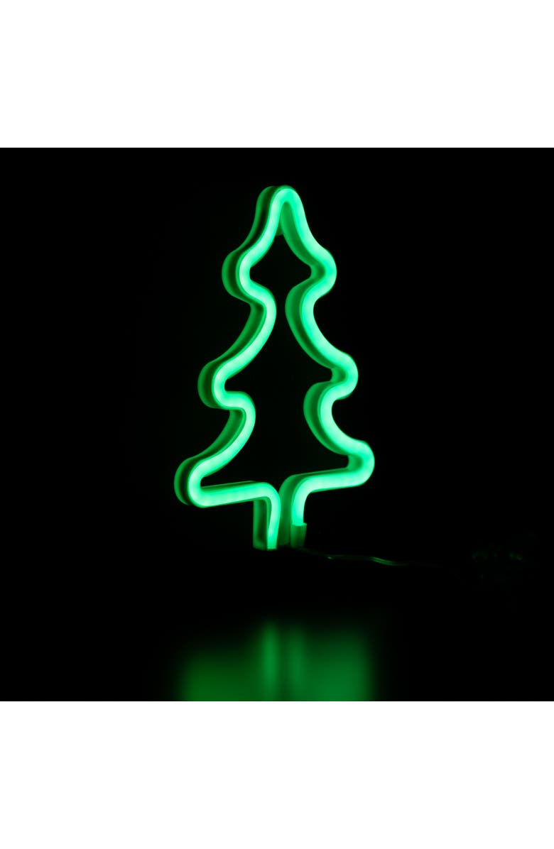 Northlight LED Christmas Tree Neon Lighted Decoration - 9.5" - Green, Alternate, color, Green