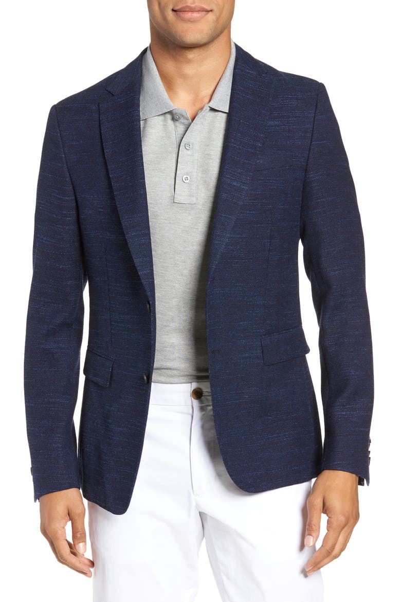 Nobis Trim Fit Wool Blend Blazer, Main, color, OPEN BLUE