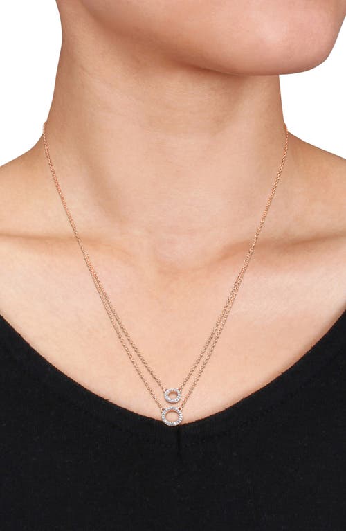Delmar Diamond Circle Layered Necklace In Rose Gold