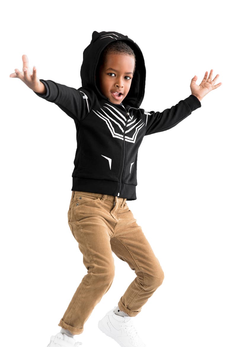 Marvel® 2018 Black Panther® 2-in-1 Stuffed Animal Hoodie, Alternate, color, BLACK
