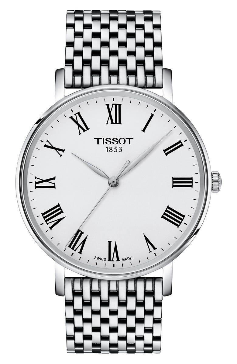 Tissot Chemin Des Tourelles Automatic Bracelet Watch, 32mm, Main, color, White Mother Of Pearl