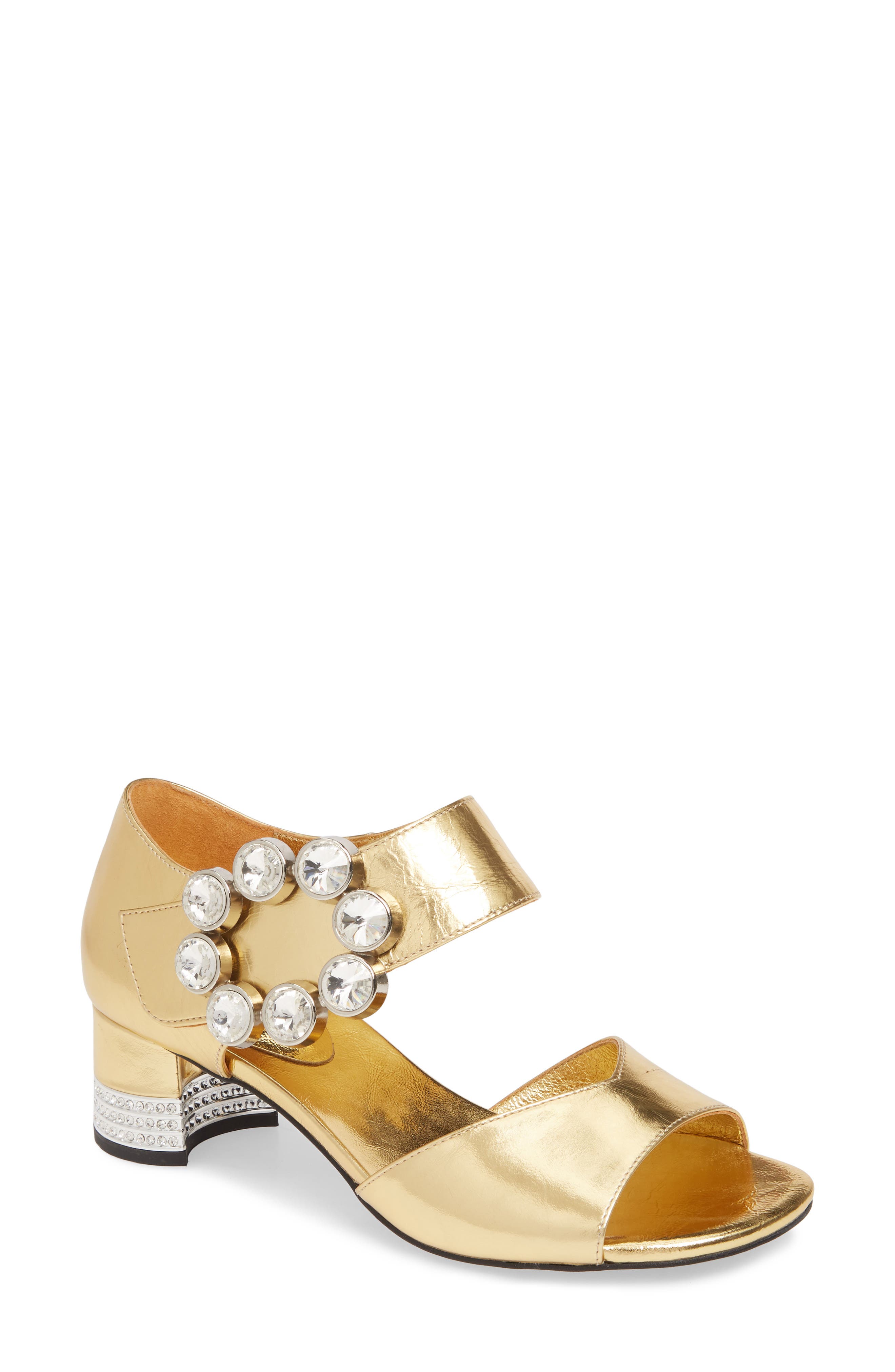 Boleyn Sandal, Main, color, GOLD/ SILVER LEATHER